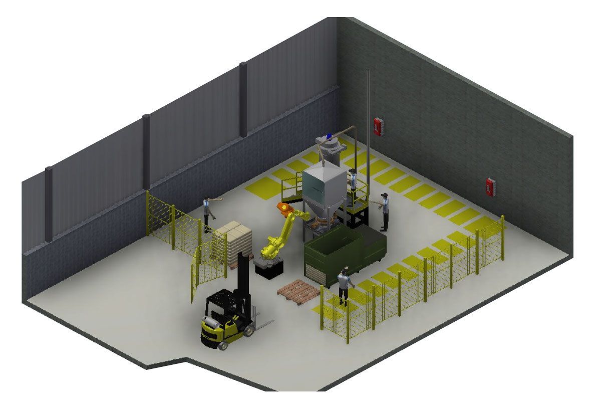 Descarga automática de sacos. Automatización Industrial.