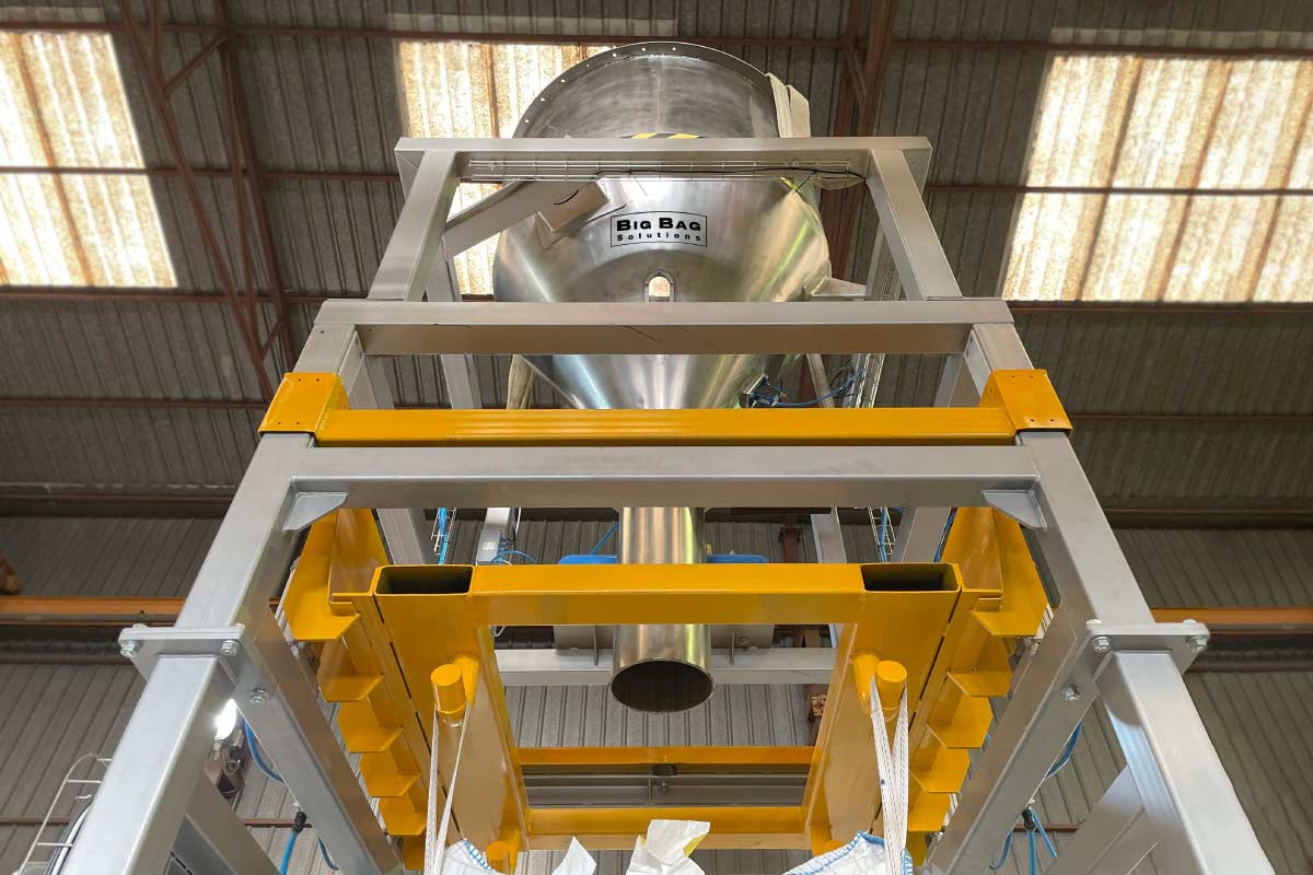 Instalación de compactación de Big Bag después del llenado.