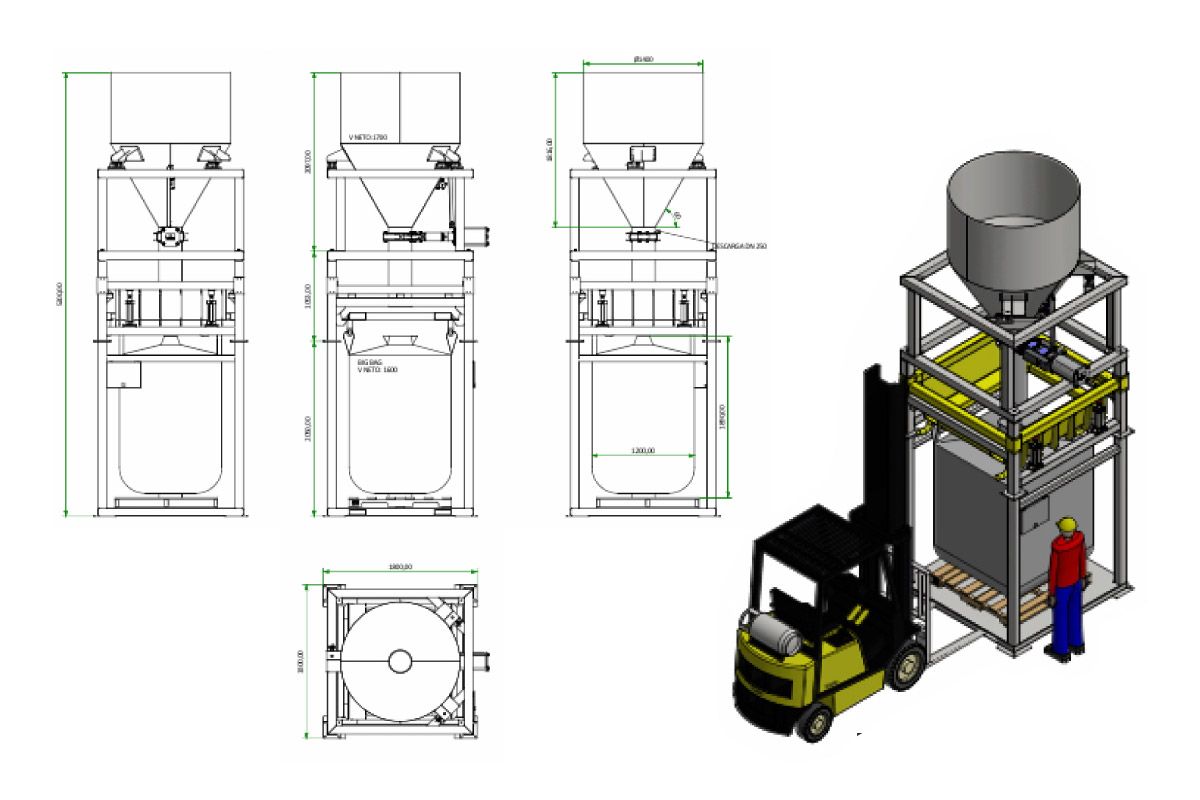 Llenadora de BigBag por peso neto Modelo BBPN2000